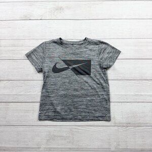 Nike Dri-FIT Boys T-Shirt Gray Heather Swoosh Logo Athletic Tee 6